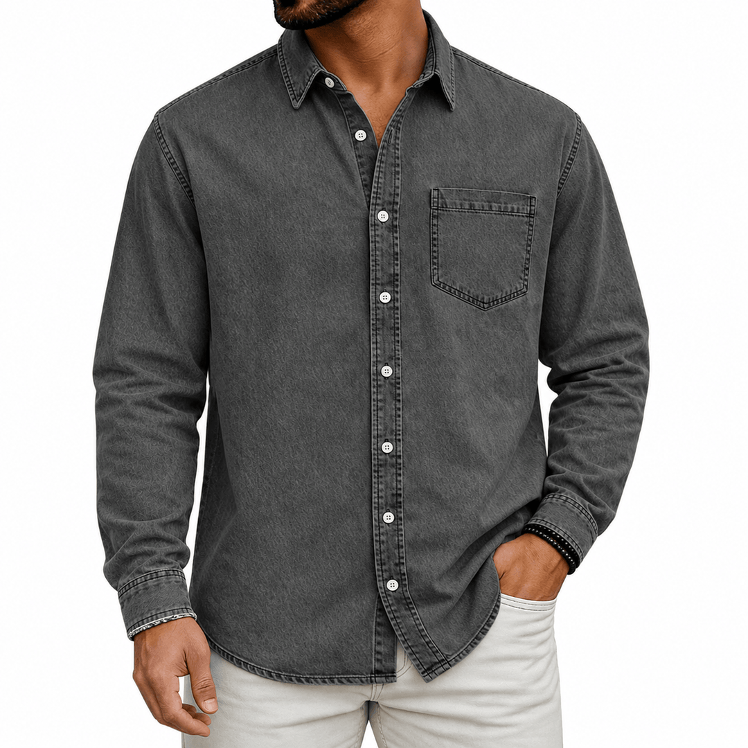 Markrem – Jeans Hemd Mit Brusttasche