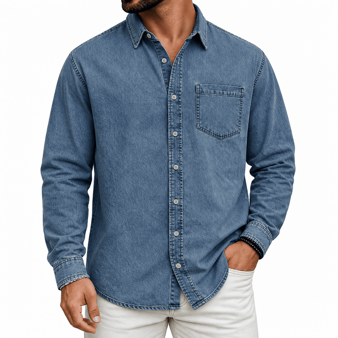 Markrem – Jeans Hemd Mit Brusttasche