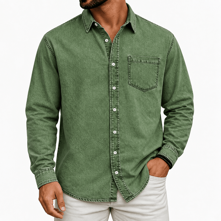 Markrem – Jeans Hemd Mit Brusttasche