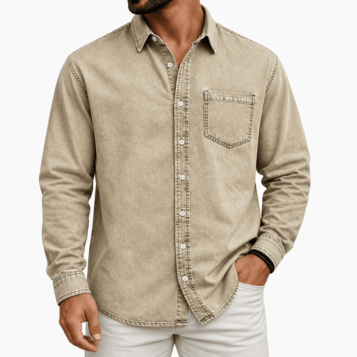 Markrem – Jeans Hemd Mit Brusttasche