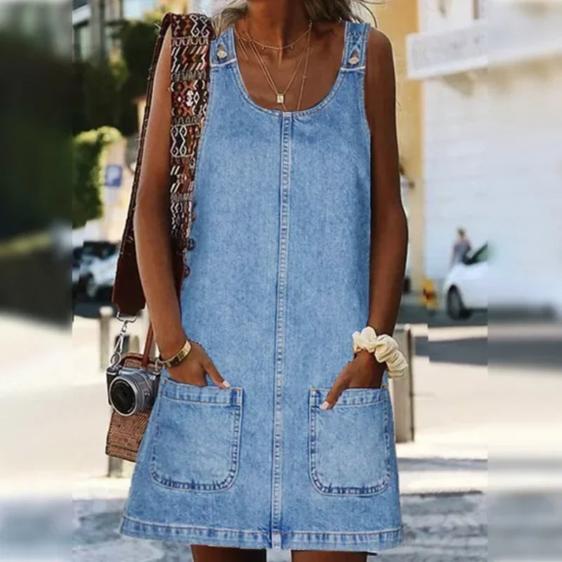 Lucelia – Praktisches Und Leichtes Jeans Kleid