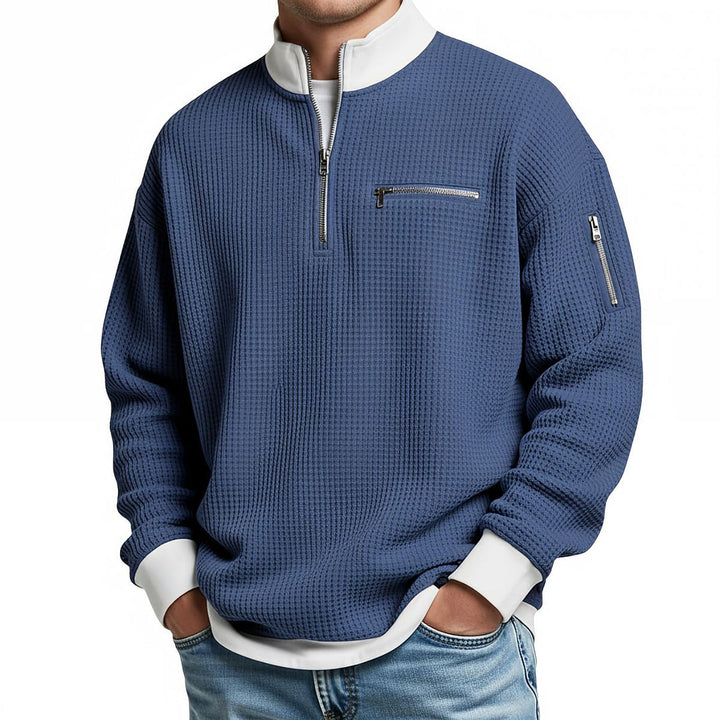 Jose - Eleganter Strickpullover Mit Halbem Reißverschluss