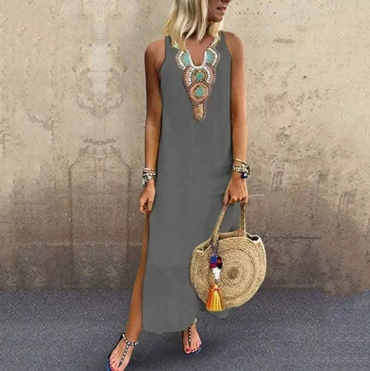 Sujin - Langes Leinen Kleid
