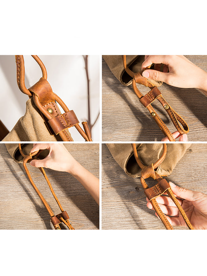 Liraine – Umhängetasche Aus Canvas Und Leder