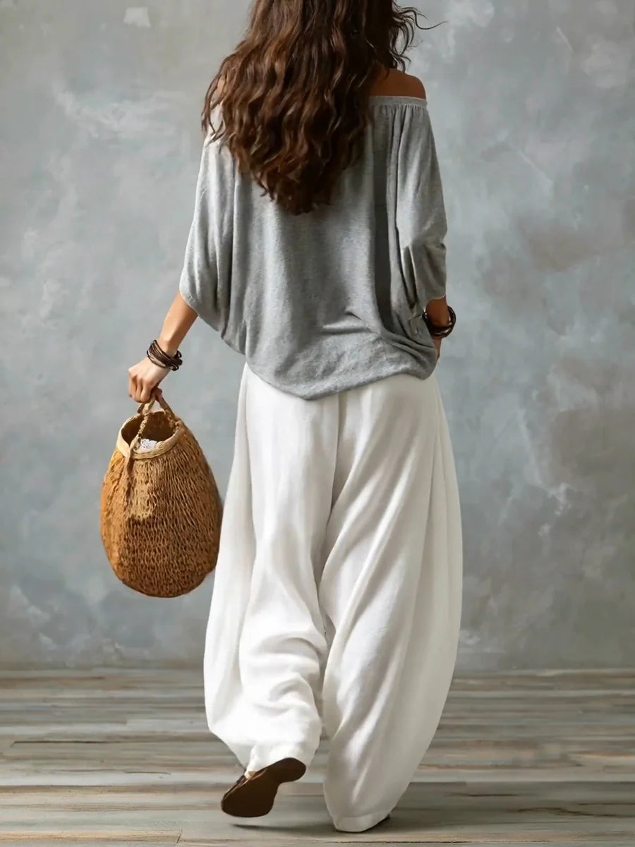Joryna – Set Aus Asymmetrischem Oberteil Und Weiter Palazzo-Hose