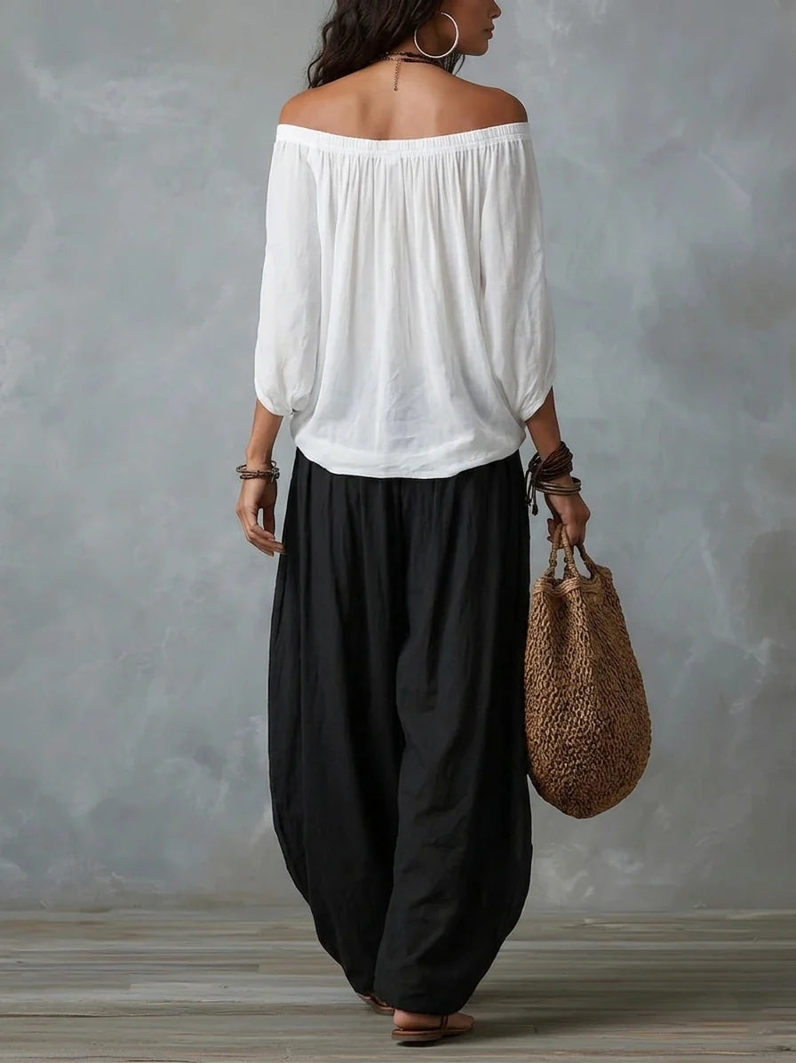Joryna – Set Aus Asymmetrischem Oberteil Und Weiter Palazzo-Hose
