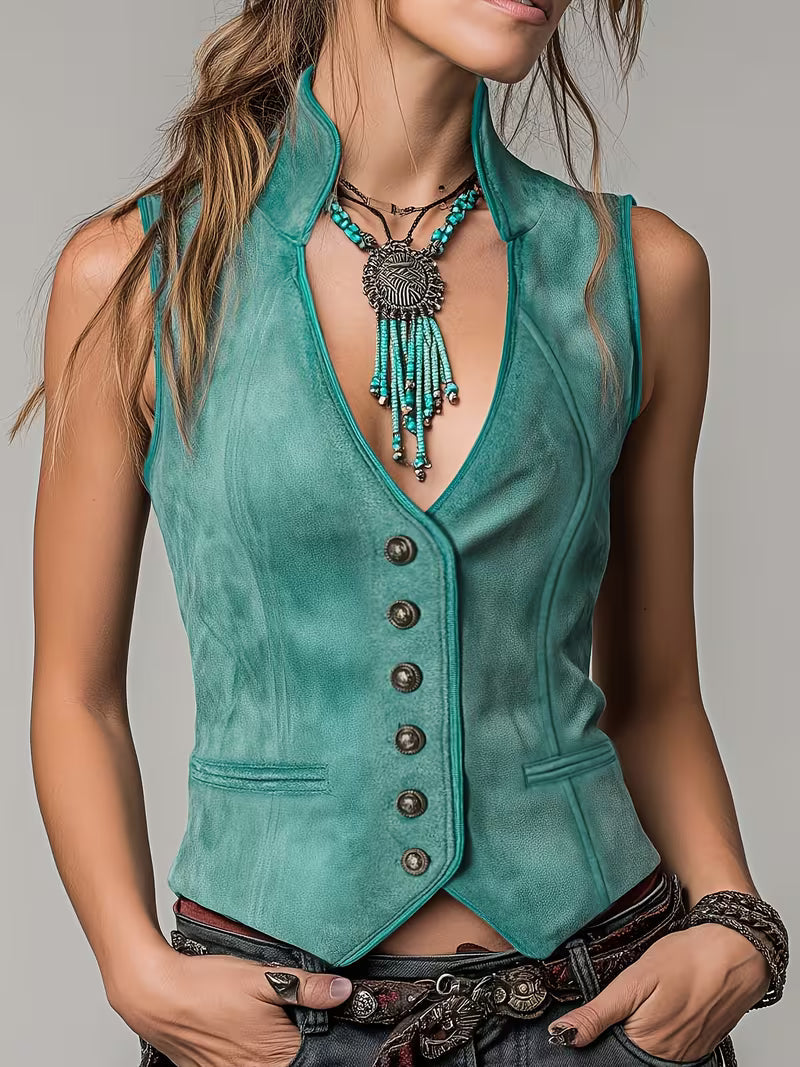 Lrina – Taillierte Weste Im Bohemian-Stil