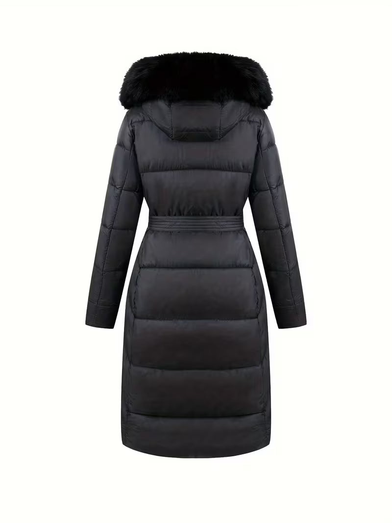Inza – Daunenjacke Mit Kapuze Und Gürtel