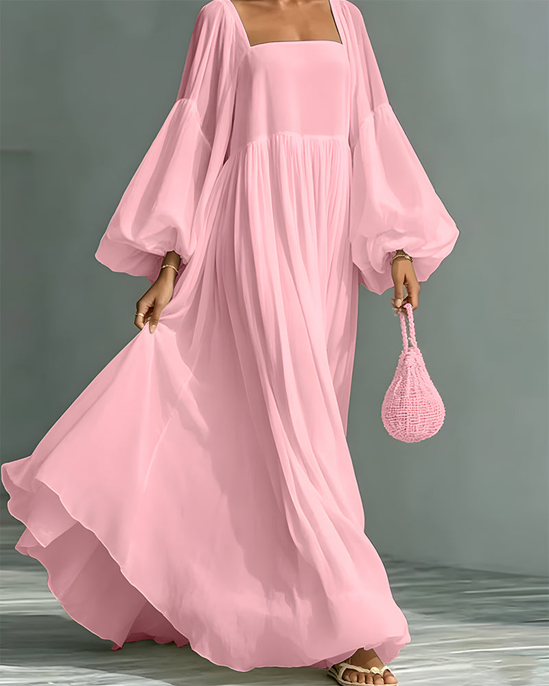 Nunila – Maxi-Kleid Im Feen-Stil Mit Quadratischem Ausschnitt