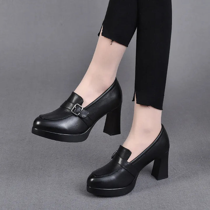 Sonnia - Vielseitige Leder Schuhe Mit Absatz
