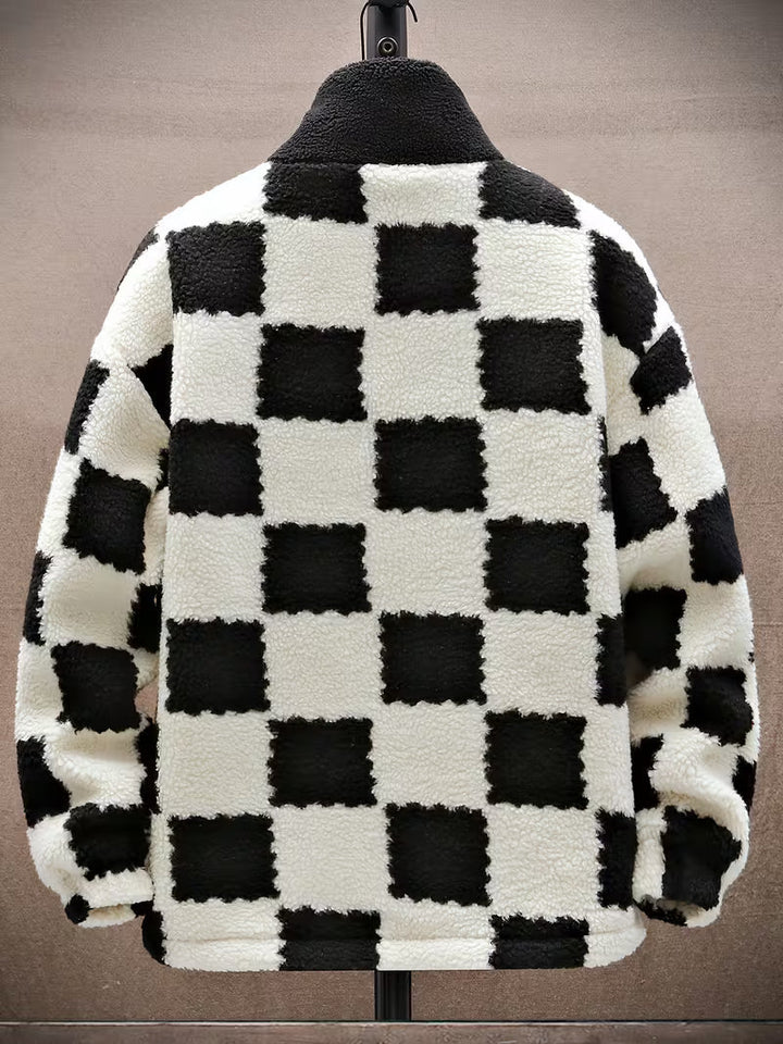 Melany – Karierte Fleecejacke mit Kapuze Und Reißverschluss