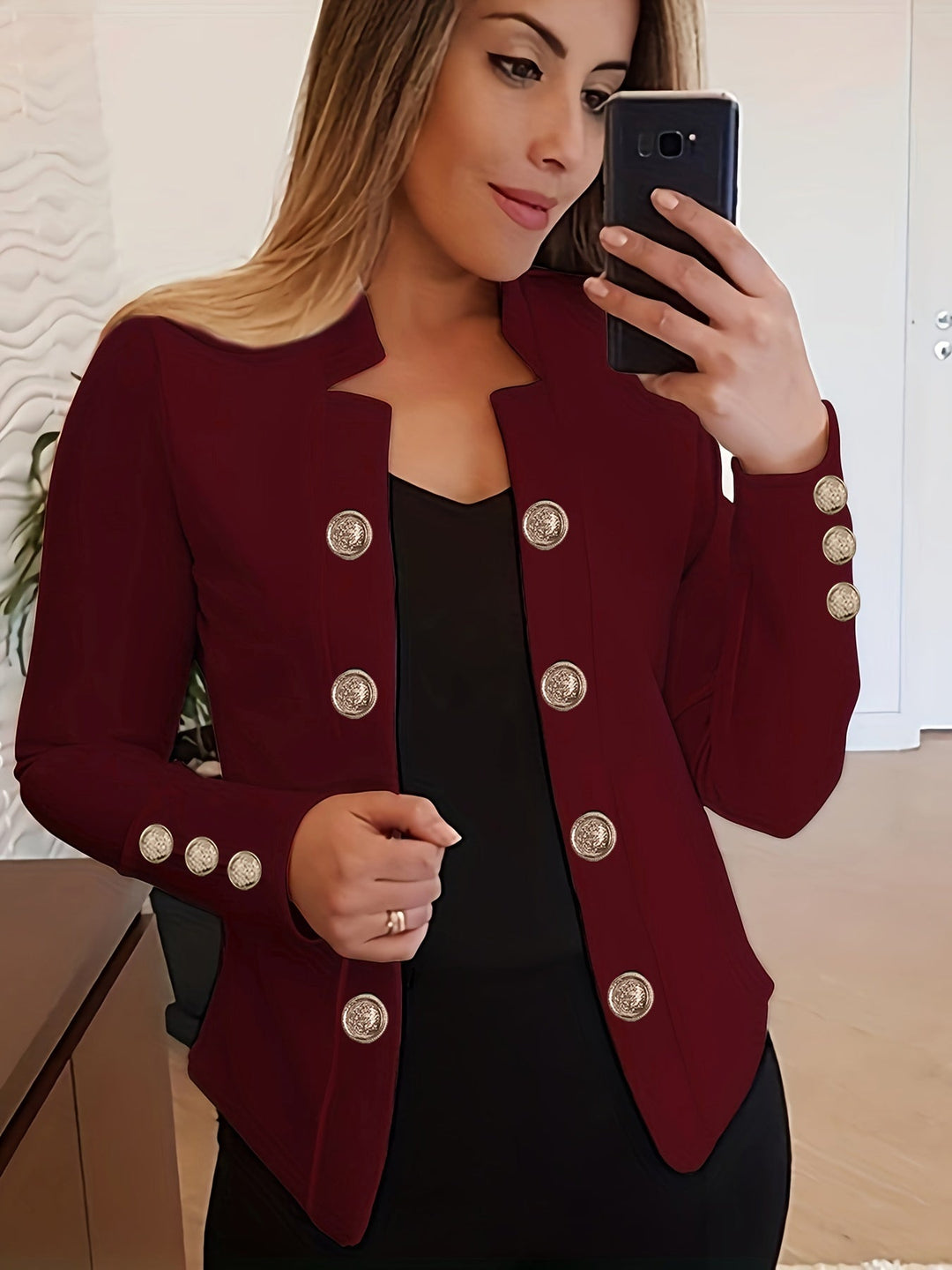 Raakel - Langärmeliger Blazer Mit Doppelreihigem Verschluss Und Manschetten
