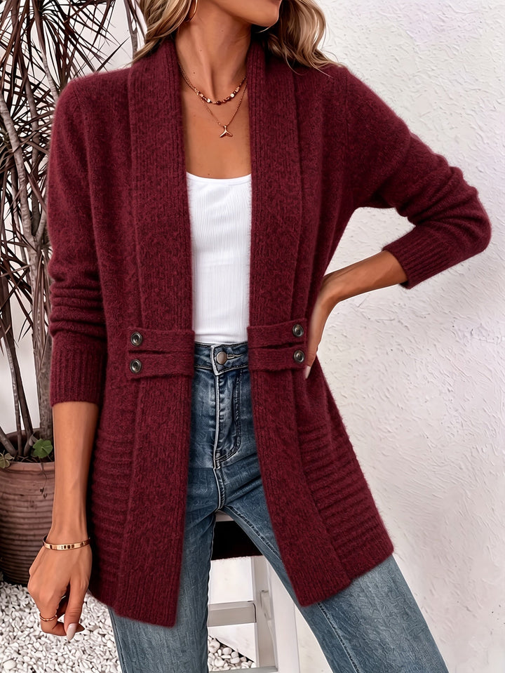 Linsey - Elegante Strick Jacke Mit Offener Vorderseite