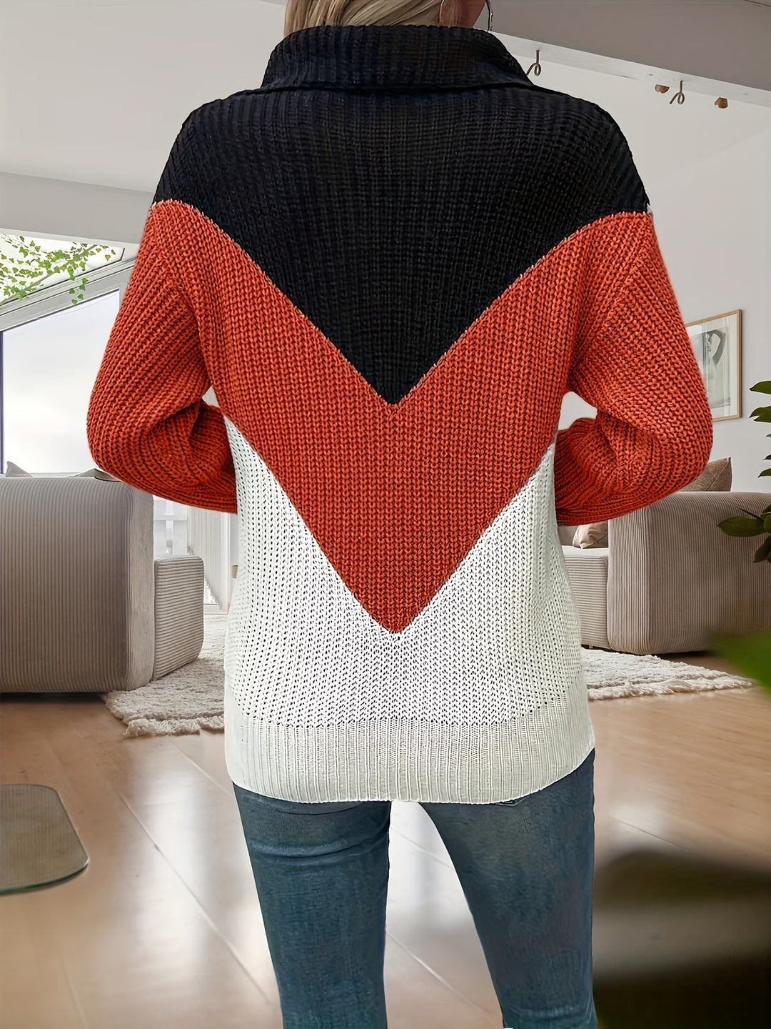 Fagina – Eleganter Strickpullover Mit Halbem Reißverschluss