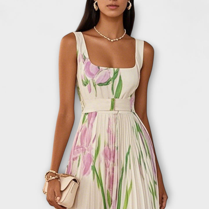 Tressa – Stilvolles Armelloses Blumen Kleid