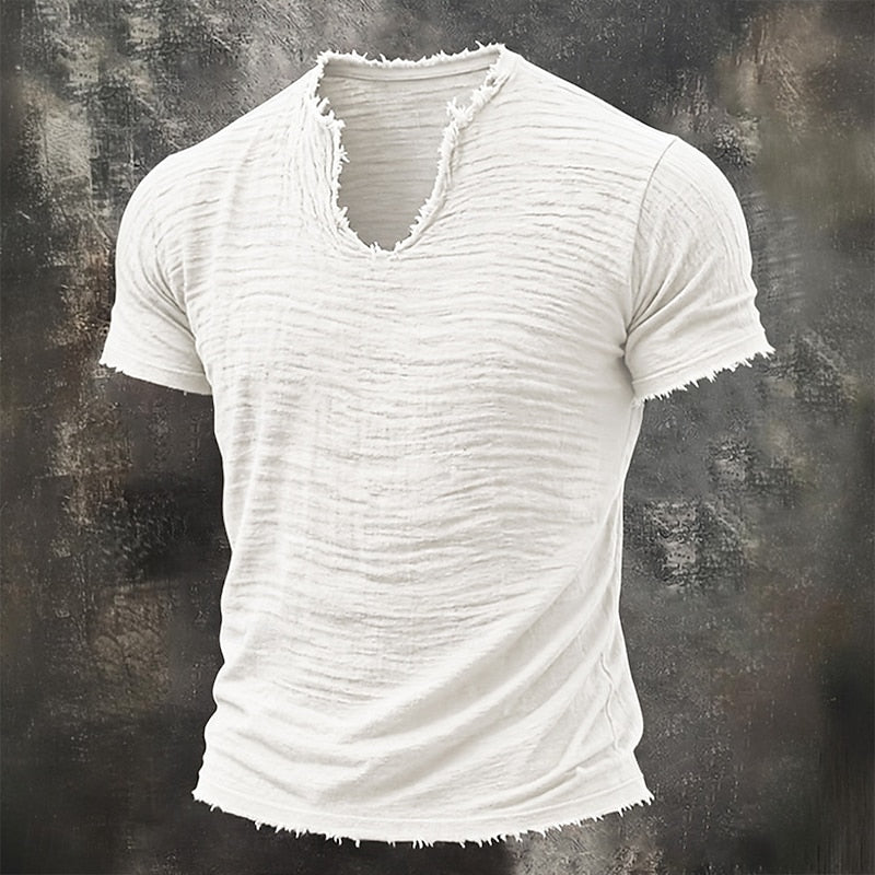 Pavel - Vintage T-shirt Mit V-ausschnitt
