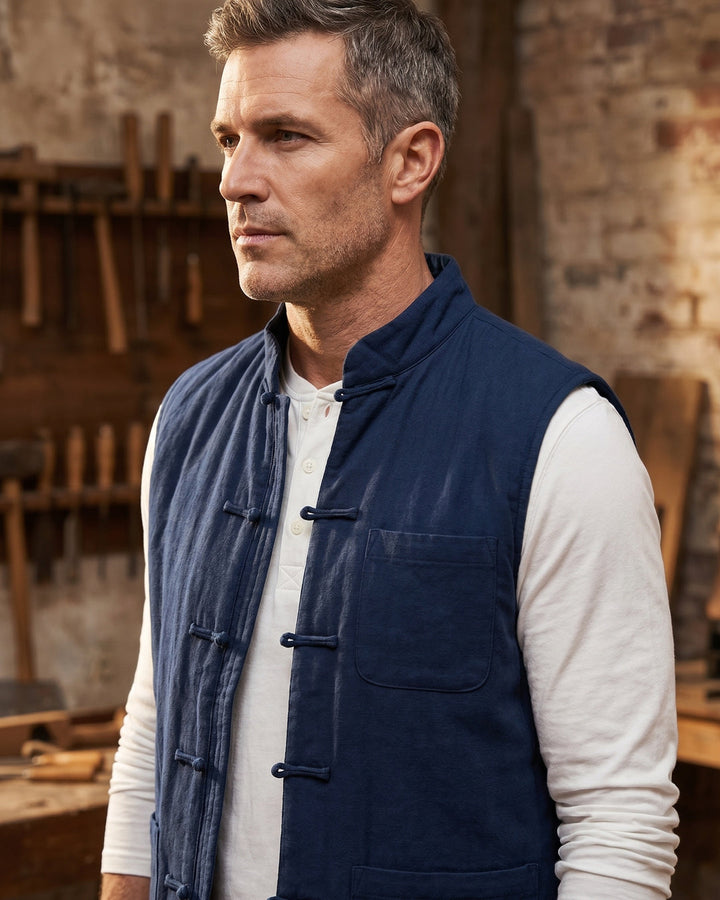 Fredrick - Weste im Vintage-Stil Mit Aufgesetzten Taschen