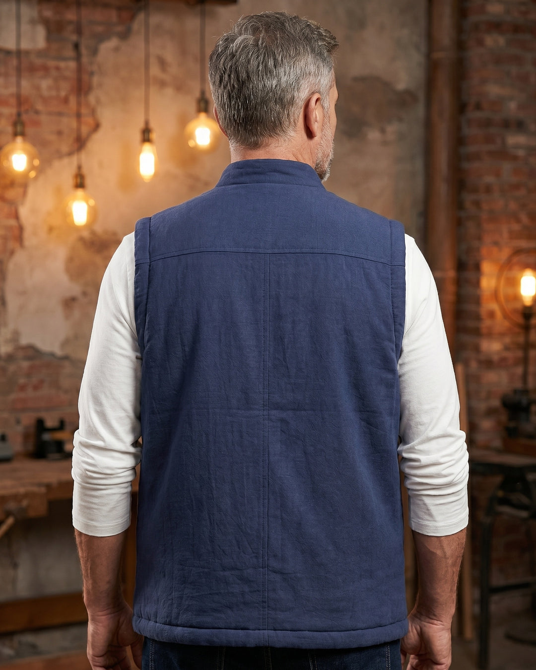 Fredrick - Weste im Vintage-Stil Mit Aufgesetzten Taschen