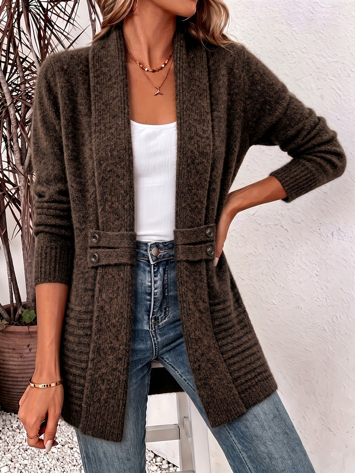 Linsey - Elegante Strick Jacke Mit Offener Vorderseite