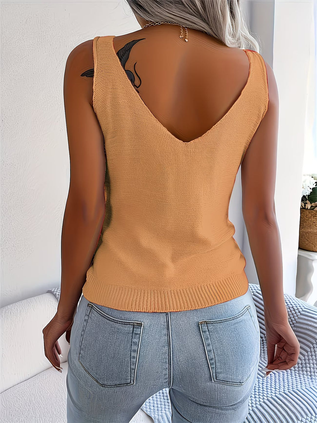 Nayla – Ärmelloses Strick Tanktop