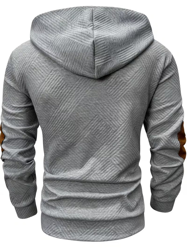 Alejandro – Strukturiertes Kapuzensweatshirt mit Kontrastfarbenen Ellbogenpatches
