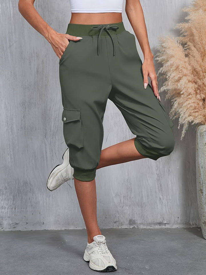 Kirabo - Sommer Cargohose Mit Mehreren Taschen Und Geripptem Gummibund