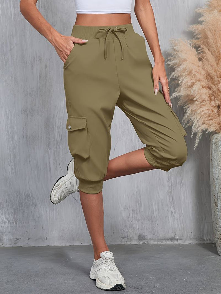 Kirabo - Sommer Cargohose Mit Mehreren Taschen Und Geripptem Gummibund