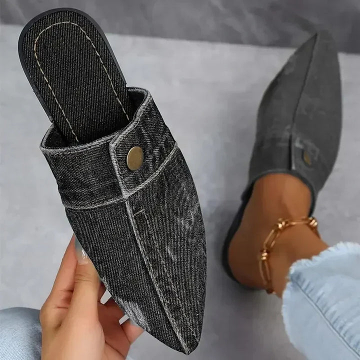 Evropi – Sommer Pantoletten Mit Metall Schnalle