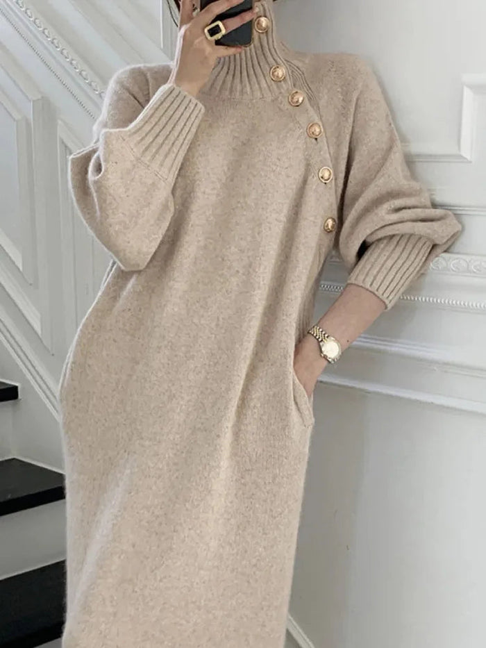 Nassra - Elegantes Rollkragen Kleid