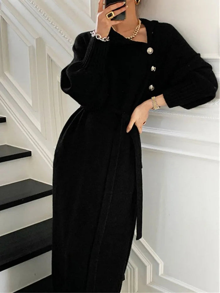 Nassra - Elegantes Rollkragen Kleid
