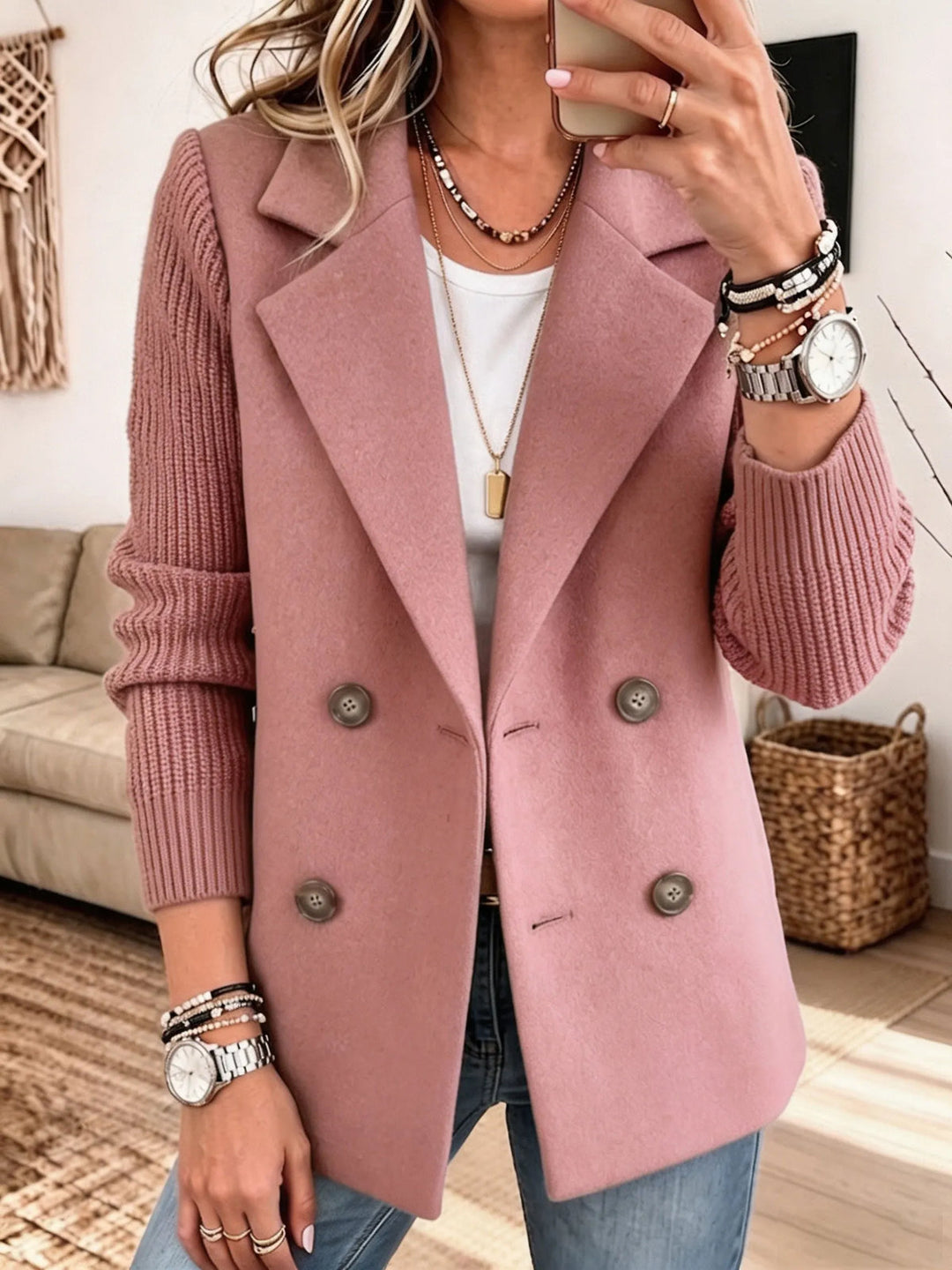 Winchell - Stylische Herbst Jacke Mit Gestrickten Ärmeln