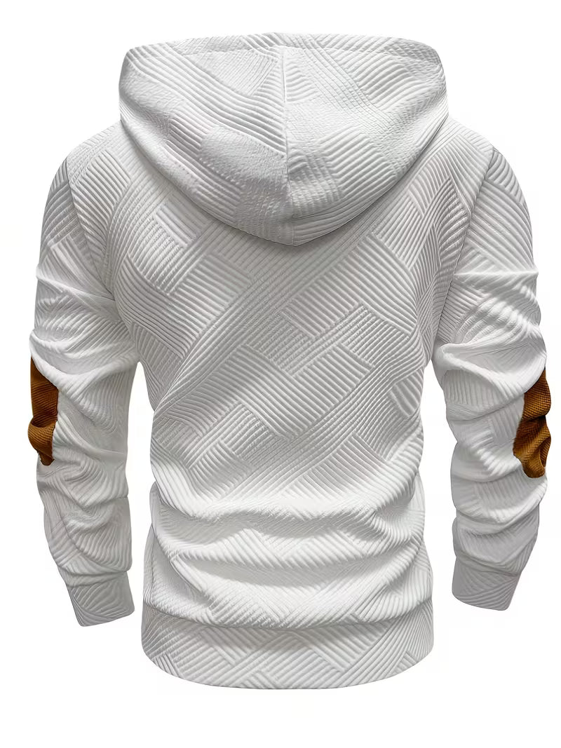 Alejandro – Strukturiertes Kapuzensweatshirt mit Kontrastfarbenen Ellbogenpatches
