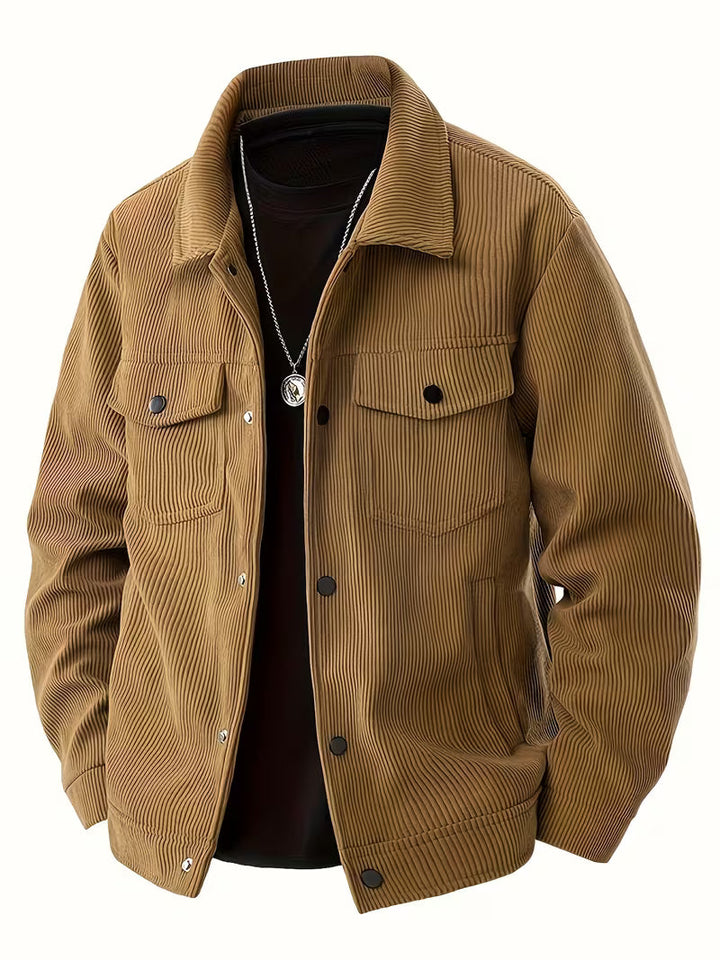 Matthaus – Cordjacke mit Kragen Und Pattentaschen