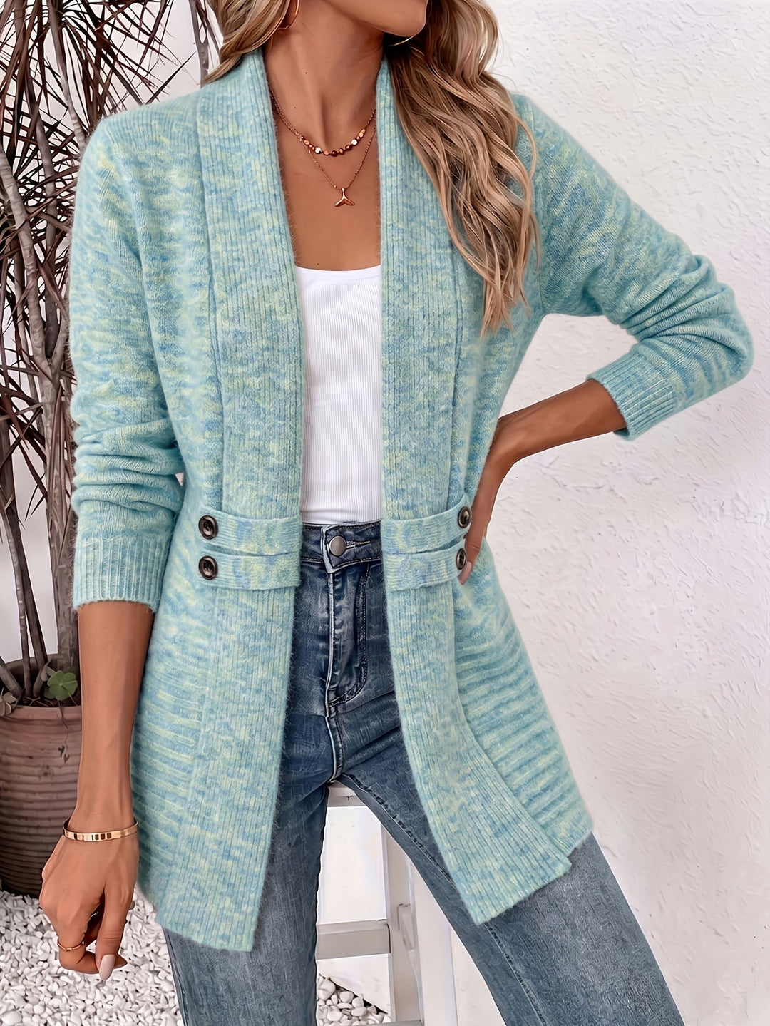 Linsey - Elegante Strick Jacke Mit Offener Vorderseite