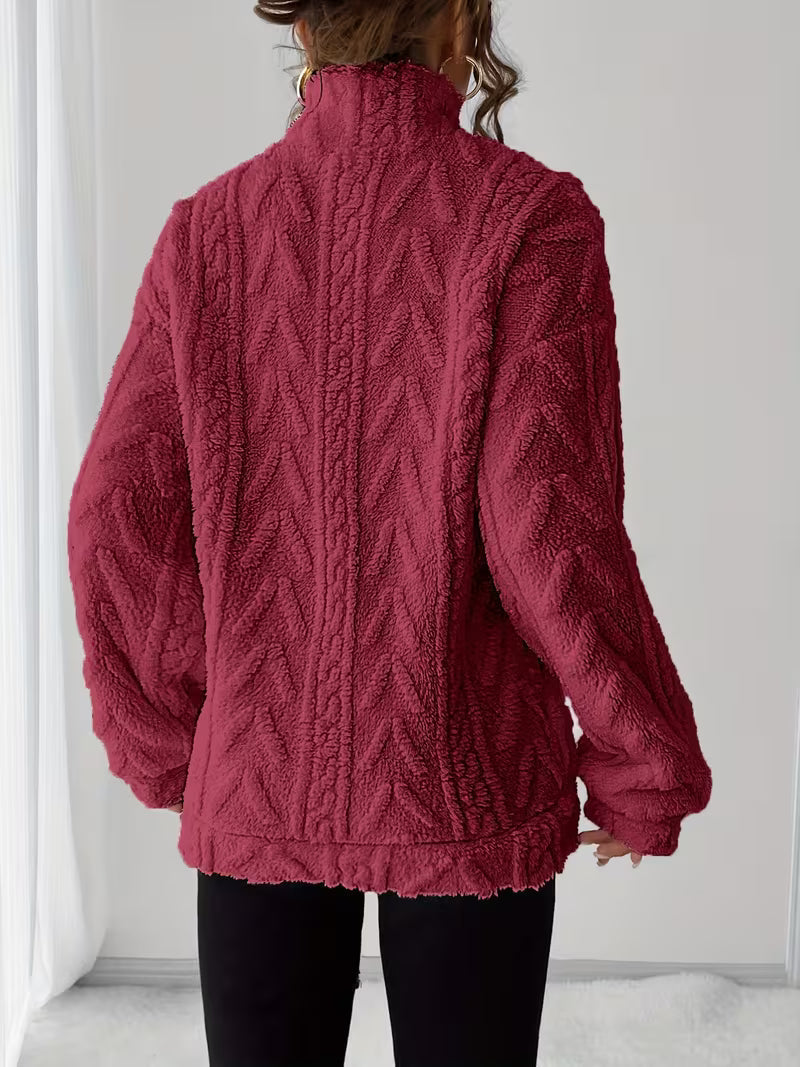 Nessia – Vielseitiges, Warmes Fleece-Sweatshirt