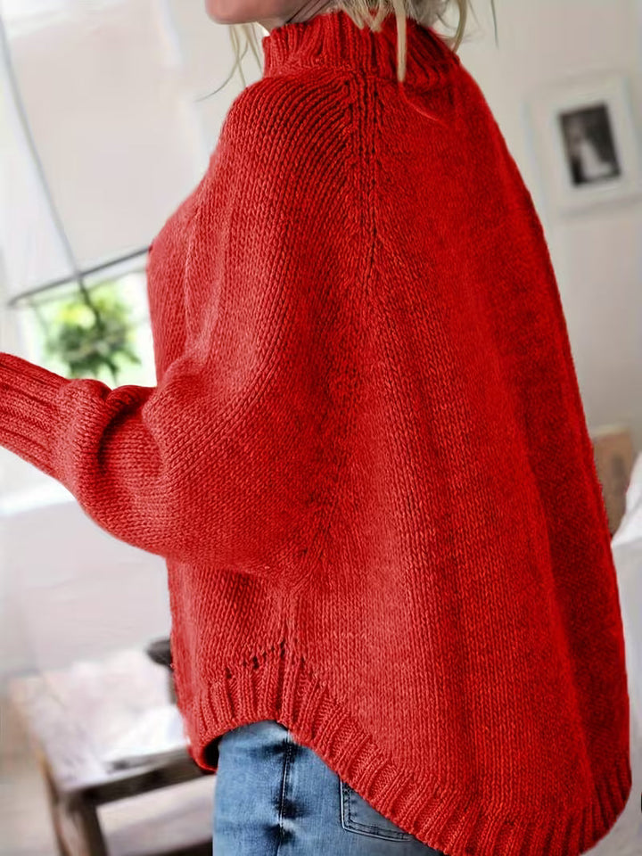 Edeltraut – Rollkragenpullover mit Fledermausärmeln