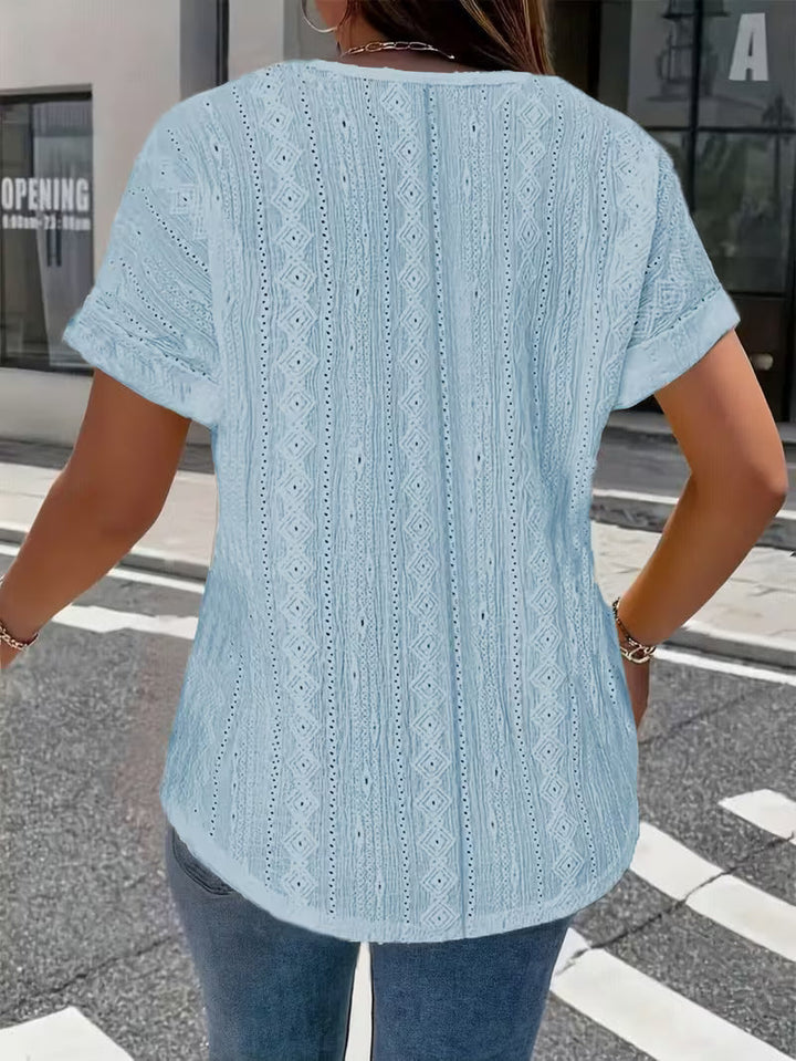 Maessen – Kurzärmliges T-Hemd Mit Lochmuster