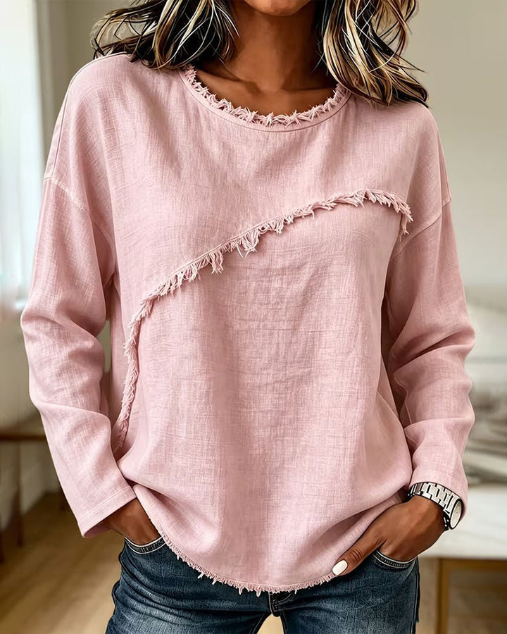Myrtle – Bluse mit asymmetrischem Rundhalsausschnitt
