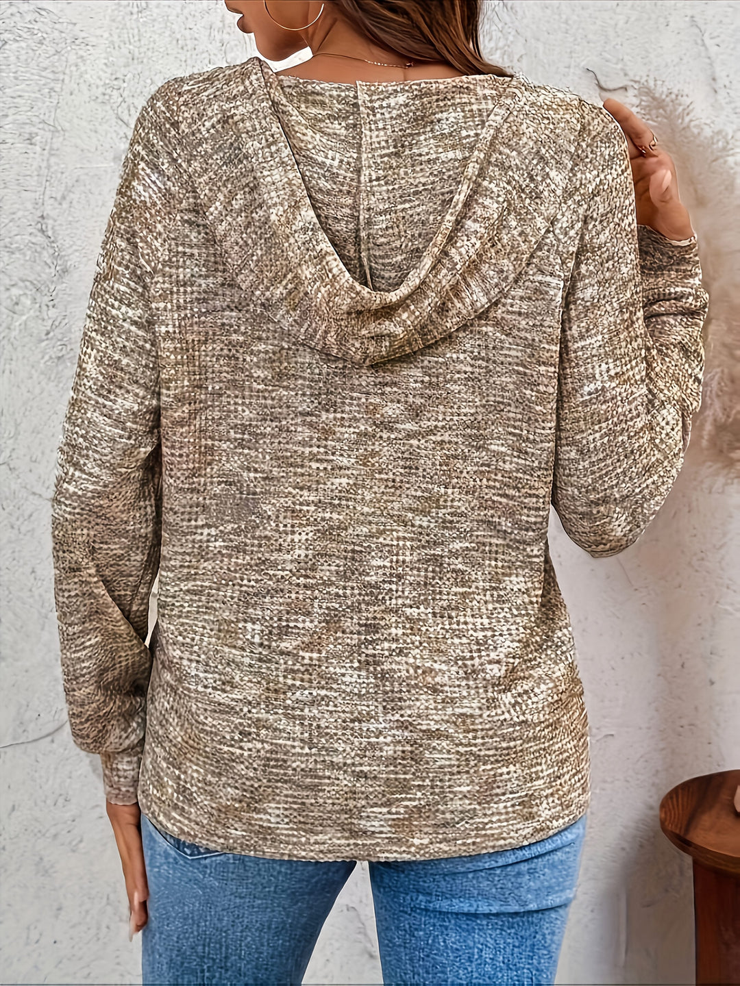 Graca - Langärmeliger Kapuzen Pullover Mit Knopfleiste