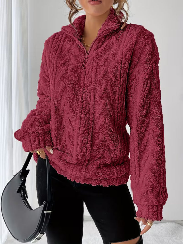 Nessia – Vielseitiges, Warmes Fleece-Sweatshirt