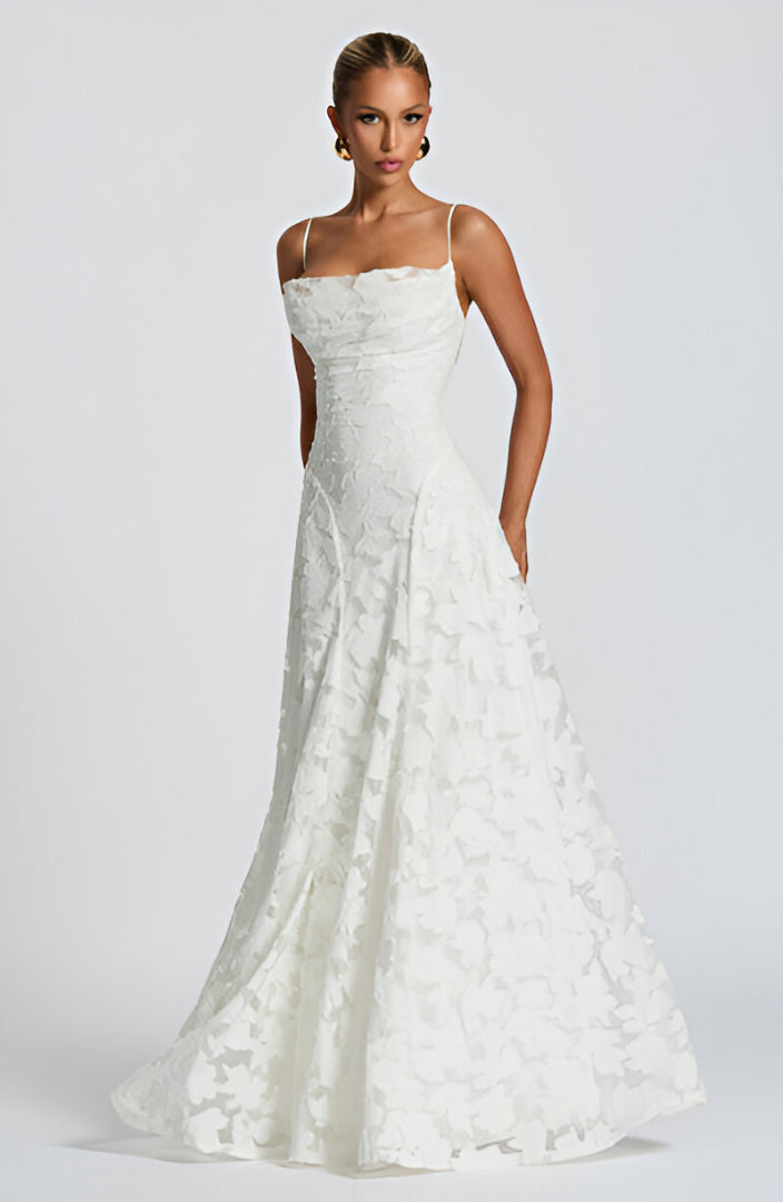 Alona – Elegantes Spitzen Korsett Maxi Kleid