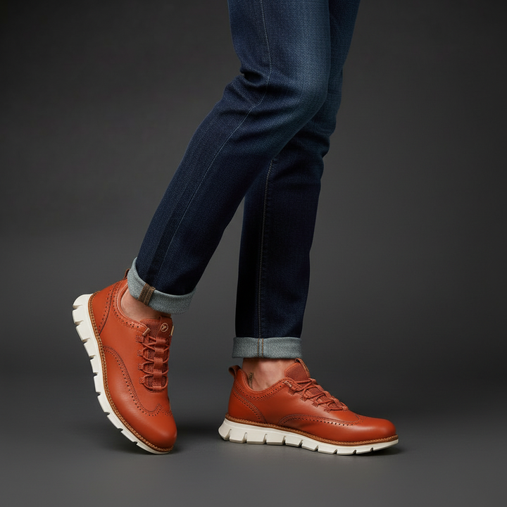 Heijnen – Sneaker Aus Leder im Wingtip Brogue Stil