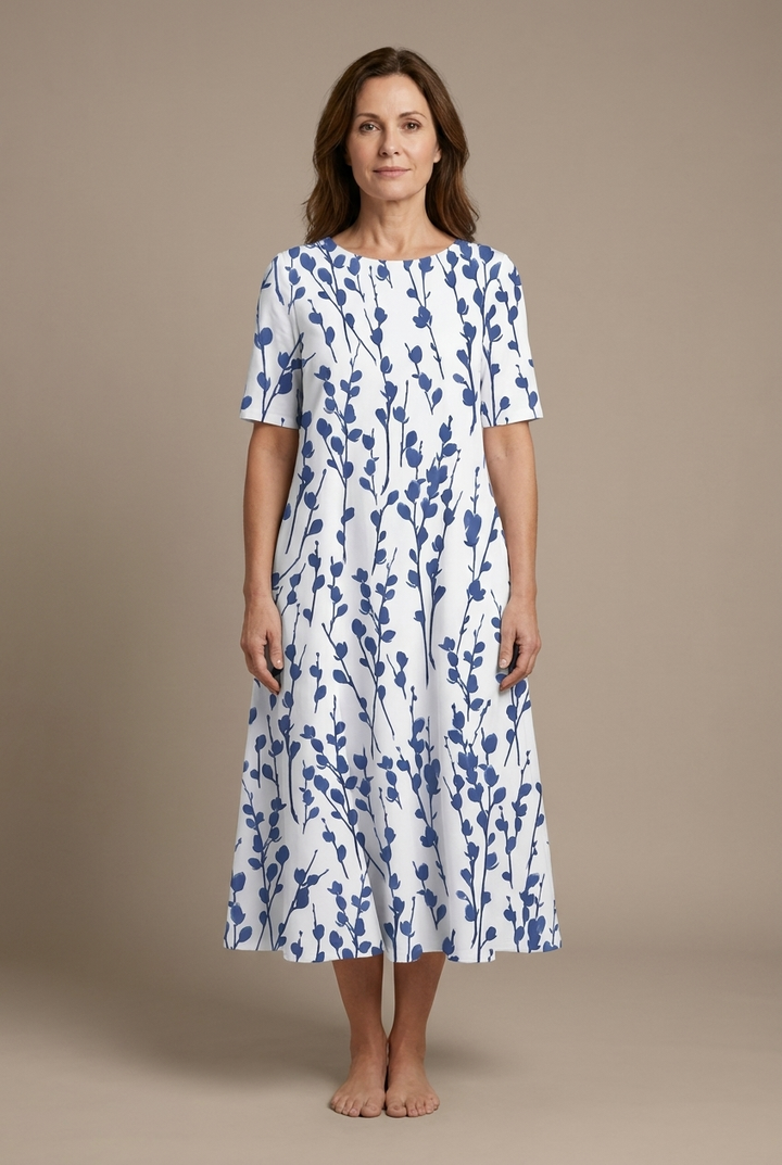Kwanza – Fließendes Midikleid mit Blumenmuster