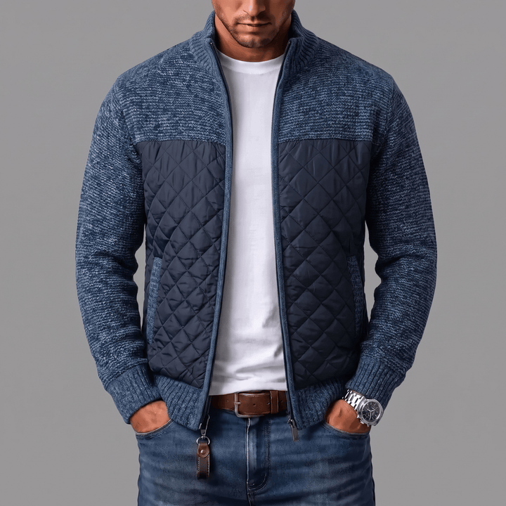 Liman – Gesteppte Strickjacke Mit Durchgehendem Reißverschluss Und Gesticktem Einsatz