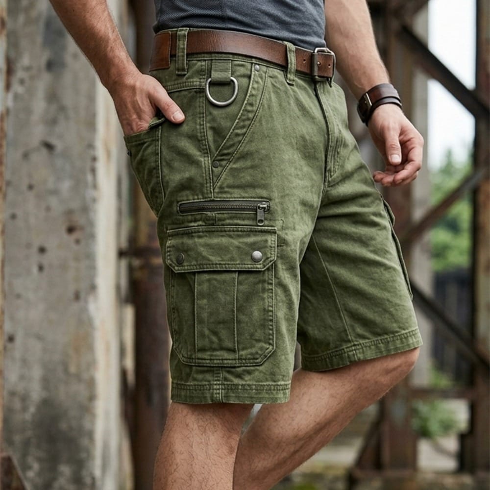 Pezeshkian – Stilvolle Denim-Fracht-Kurzhosen