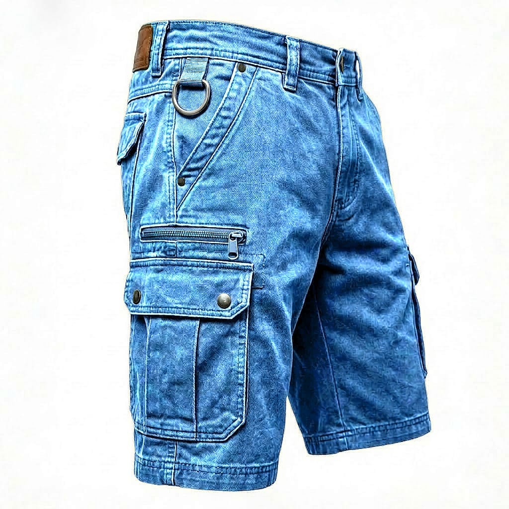 Pezeshkian – Stilvolle Denim-Fracht-Kurzhosen