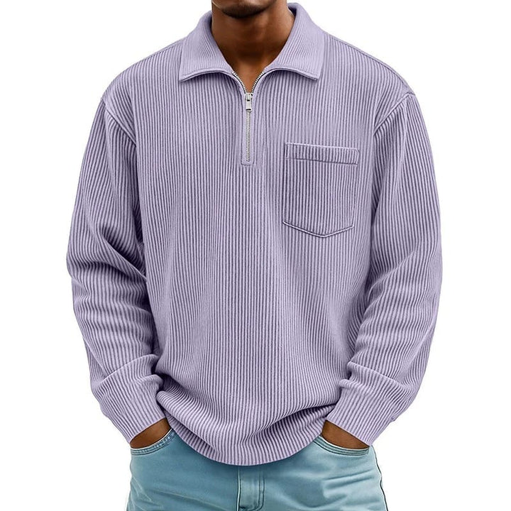 Quenton – Pullover mit halbem Reißverschluss und Brusttasche