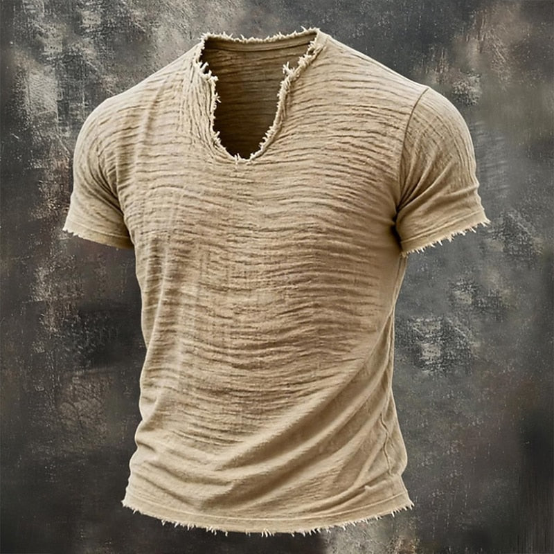 Pavel - Vintage T-shirt Mit V-ausschnitt