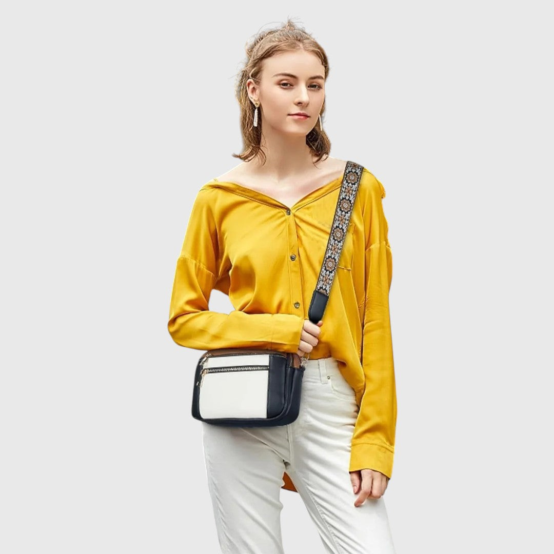 Sharena – Schultertasche Mit Blumenriemen