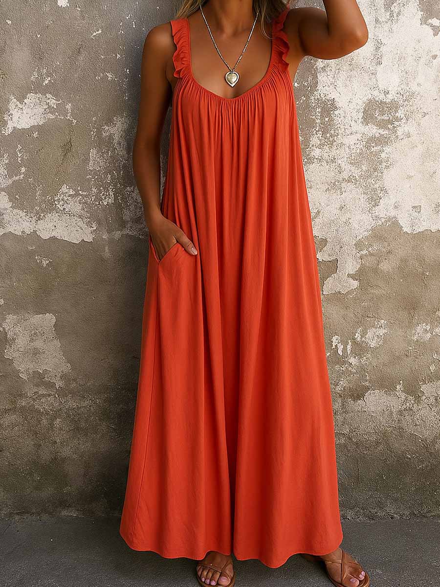 Nadjaa - Leichtes Luftiges Maxikleid
